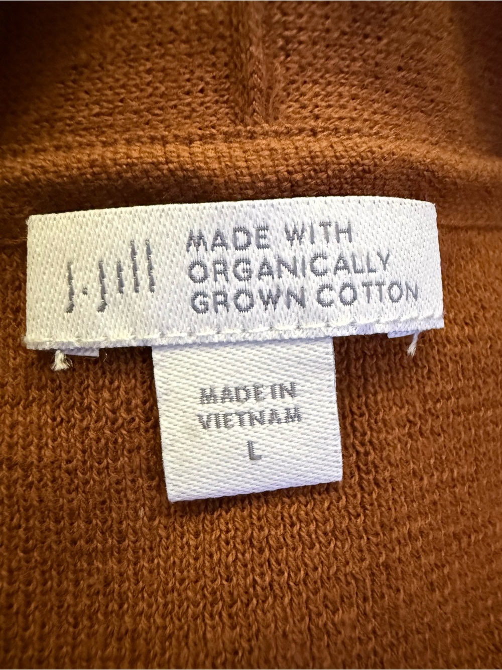 J.JILL V-Neck Long Sleeve 100% Cotton Sweater in Rust Size Large - Picture 4 of 5